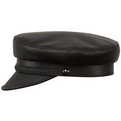 Traditional Maciejówka style, chauffeur hat made of natural, high quality leather. It is lined with a breathable viscose lining, has a natural leather sweatband, a decorative belt over visor and two dark oxidized finish buttons. Over the visor there is a handmade decorative plaited-leather strap. Crown's diameter is around 23cm. The length of the visor is 5.5cm. Pattern with many names in many places of the World (althought with small visual differences). In Poland it is called Maciejówka, in Greece similar caps are called fisherman caps, in West Europe it would be called Breton cap, in Anglo-Saxon countries - fiddler cap. It is a classical pattern, deeply rooted in European history. MST-MCL-S00 Fitted Black Leather Hat, Black Fitted Leather Hat, Luxury Leather Visor Hat, Black Flat Cap With Leather Sweatband, Classic Leather Visor Hat, Chauffeur Hat, Breton Cap, Conductor Hat, Fiddler Cap