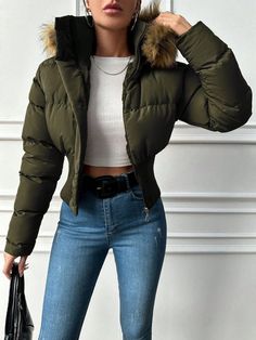 Baddie Winter Outfits, Outerwear Women Winter, Padded Coat, Fall Fashion Trends, Winter Coats Women, Cotton Pads, Winter Dresses, Outerwear Women