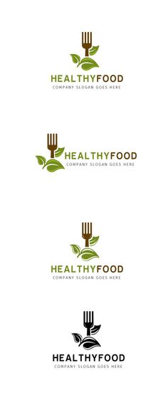 four different logos for healthy food