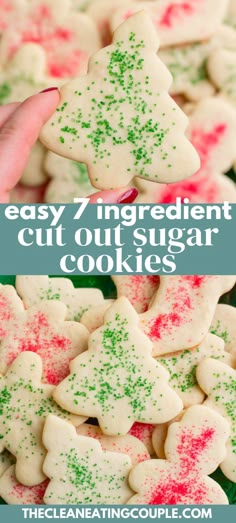 two pictures with the words easy ingredients cut out sugar cookies