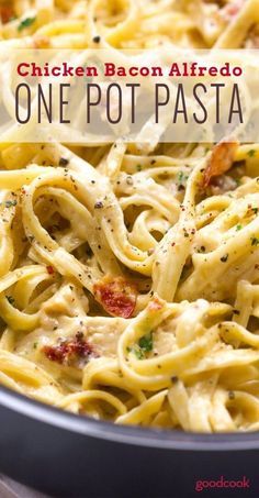 chicken bacon alfredo with one pot pasta