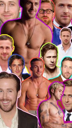 a collage of men with different facial expressions