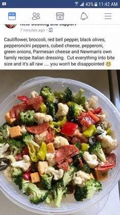 a white plate topped with broccoli, cauliflower and other veggies