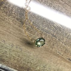 14kt Yellow Gold 18” Stamped Green Sapphire Pendant Gold And Emerald Necklace, Green Sapphire Necklace, Gold And Emerald, Emerald Necklace, Sapphire Pendant, Green Sapphire, Sapphire Necklace, Simple Necklace, Green Yellow