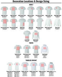 the different types of t - shirts are shown