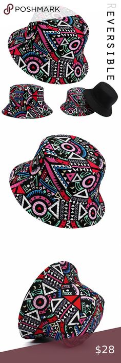 NEW Colorful Black Reversible Geometric Tribal Ankara Fisherman Cute Bucket Hat Ankara Bucket Hats, Fashion Bucket Hat, Urban Street Wear, Cute Bucket Hat, Braided Buns, Bucket Hat Outfit, African Hats, Retro Hip Hop, Kids Bucket Hat