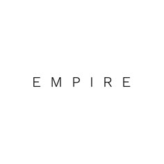 the word empire written in black on a white background