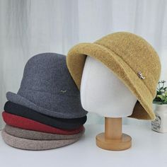 - 100% Wool - Lightweight/ Foldable - You can adjust the brim(fold/unfold) to make your preferable shape - One size fits most(21.5- 23.5") - Adjustable strap inside to make your own fit. Winter Hats With Brim, Wool Hats For Women, Winter Hats For Women Cold Weather, Crazy Accessories, Foldable Bucket, Wool Bucket Hat, Winter Bucket Hat, Winter Headwear, Vintage Style Hat