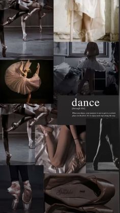 a collage of ballet images with the words dance