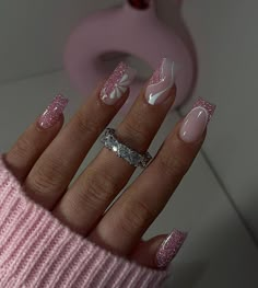 Spring Acrylic Nails, Fancy Nails Designs, Simple Gel Nails, Girly Acrylic Nails, Cute Summer Nails, Dope Nail Designs, Her Nails, Acrylic Nails Coffin Short, Short Acrylic Nails Designs