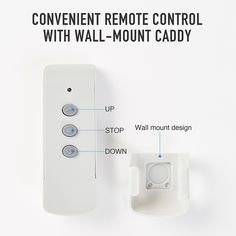 a remote control with wall mount caddy attached to the back of it and instructions on how to use it