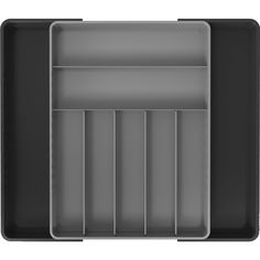 an empty plastic tray with compartments on it