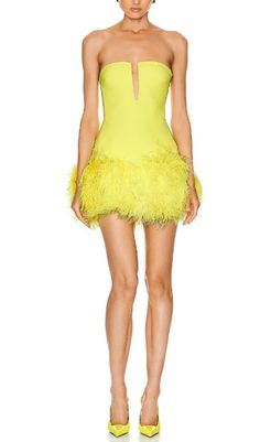 Look your brightest in this eye-catching yellow neon feathers mini dress! Flaunt your style with a fun and fashionable touch. Perfect for a night out with friends or summer get-togethers – make a statement in this feathery fashion! Gentle Dry Clean OnlyColour may vary due to lighting on images. The product images (without model) are closest to the true colour of the product.Item runs true to size chart and is cut to suit our size chart. Please refer to our size chart for the best fit. Do not size up or down. Night Out With Friends, Yellow Neon, David Koma, Plus Size Shopping, Bandage Dress, Blouse Dress, Yellow Dress, Yellow Black, Dress Accessories