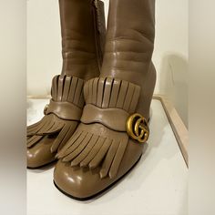 Almost Brand New Gucci Gg Boot Come With Box And Dust Bag Been Worn One Time Great Condition. Gucci Boot, Gucci Princetown Slipper, Winter Shoes Boots, Velvet High Heels, Fall Winter Shoes, Women Boot, Orange Heels, Logo Shoes, Gucci Store