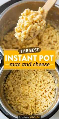 instant pot macaroni and cheese in an instant pot with the title above it