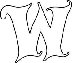 the letter w is drawn in black and white