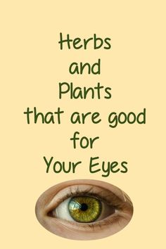 There are natural ways to improve your eyesight including using plant remedies. Discover the plants that can improve eyesight naturally. Plants that can help macular degeneration, glaucoma, night blindness, sties and tics. Eye Health Food, Eye Health Remedies, Eye Medicine, Herbs And Plants, Home Remedy For Cough, Eye Sight Improvement, Eye Exercises, Cold Sores Remedies, Natural Healing Remedies