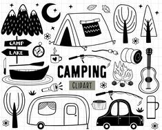 the camping clipart collection is available for use in any type of design or scrapbook