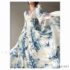 Lasaky - Empire Waist Pearl Beaded Floral Print Chiffon Maxi Dress with Fit-and-Flare Skirt Floral Print Chiffon Maxi Dress, Midi Dress Elegant, 파티 드레스, Office Dresses For Women, Fit And Flare Skirt, Floral Print Chiffon, Midi Dress Party, Chiffon Maxi Dress, Vintage Elegant