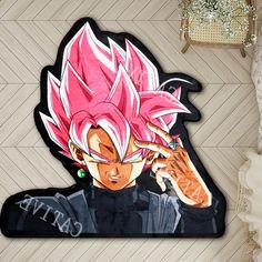 a rug with the image of gohan on it