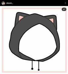 a drawing of a cat's head in the shape of a circle with pink eyes