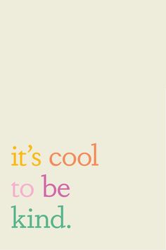 it's cool to be kind poster with the words, it's cool to be kind