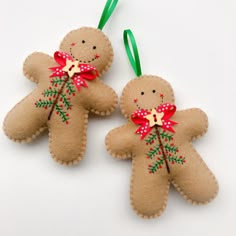 Embroidered Felt Gingerbread man Christmas Decoration Felt Gingerbread Man, Felt Gingerbread, Unicorn Christmas, Gingerbread Man Christmas, Embroidered Felt