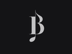 the letter b is made up of two letters, one black and white with grey accents