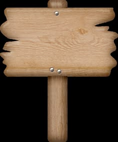 a wooden sign that is on top of a wood pole with rivet holes in the middle