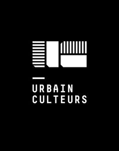 a black and white logo with the words urban culture on it's left side