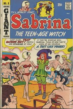 an old comic book with the title sabrina and other cartoon characters on it