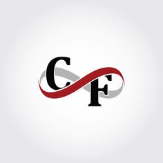 the letter c and f combined into an infinite ribbon logo design for a company or business