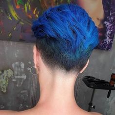 Hair Color And Cut Ideas, Hair Colors For Short Hair, Short Blue Hair, Blue Hair Color, Dyed Hair Men, Bright Hair Colors, Men Hair Color, Pixie Hair