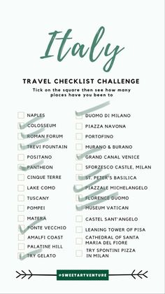 the italy travel checklist challenge