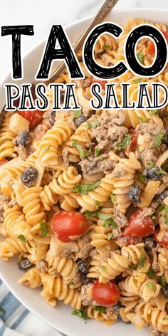 Savor the flavors of summer with this Taco Pasta Salad, featuring a rich sour cream taco seasoning dressing that's sure to impress. Taco Salad With Noodles, Taco Noodle Salad, Taco Macaroni Salad, Tailgate Pasta Salad, Taco Pasta Salad With Doritos, Pasta Taco Salad Recipe, Pasta Salad Main Dish, Ranch Taco Pasta Salad, Taco Pasta Salad Recipes