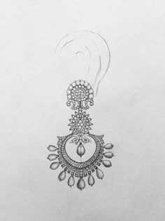 Earings Design Drawings, Jhumka Illustration, Accessories Illustration Jewellery, Mughal Jewellery, Handmade Cufflinks, Fashion Design Books