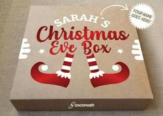 a christmas eve box with the words sarah's christmas eve box on it