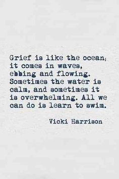 a poem written in blue ink on white paper with the words gritt is like the ocean, it comes in waves, climbing and flowing sometimes the water