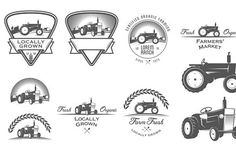 farm logos and emblems with tractors