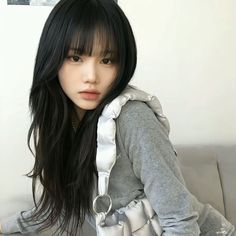 Faceclaims Japanese, Rcta Face Claim Japanese, K Pop Face Claim, I Love Asians Sign Pfp, Japanese Face Claim, Long Straight Black Hair, Female Icons, Straight Black Hair, Asian Haircut