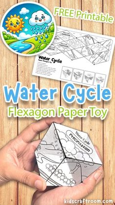 the water cycle hexagon paper toy