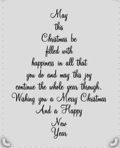 a christmas card with the words merry and a happy new year written in cursive writing