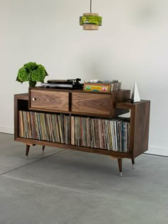 Riviera 60 Stereo Cabinet - Tactile Audio Furniture Hardwood Furniture Ideas, Midcentury Modern Record Storage, Old Record Player Cabinet, Turntable Furniture Design, Retro Record Cabinet, Vinyl Record Storage Furniture, Record Bin, Vinyl Record Furniture, Turntable Furniture