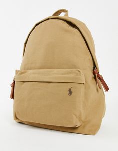 Polo Backpack, Pocket Logo, Canvas Backpack, Fashion Logo, Men's Backpack, Logo Embroidery, Ralph Lauren Men, Embroidery Logo