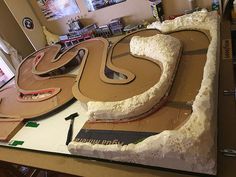 there is a large cake made to look like a number