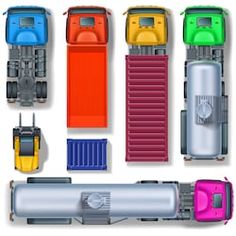 an overhead view of different types of air tanks