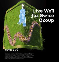 an advertisement for a water company featuring a man in the shape of a house with flowers growing out of it