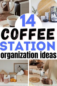 coffee station organization ideas with text overlay