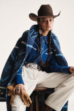 Drop three of the #PoloRalphLauren x #NaiomiGlasses collaboration explores the history and beauty of indigo and denim.  Like drops one and two of our collaboration, it incorporates traditional Navajo motifs in contemporary adaptations to reflect the current phase of Naiomi’s weaving journey and her love for indigo. Indigo Fashion, Navajo Tribe, Artist In Residence, Western Style Shirt, Denim Wear, American Fashion Designers, Preppy Look