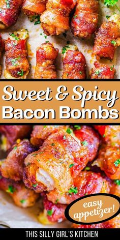 Sweet And Spicy Bacon, Bacon Wrapped Appetizers, Spicy Bacon, Spicy Appetizers, Wrapped In Bacon, Bacon Appetizers, Tater Tots, Fast Easy Meals, Pepper Jack Cheese